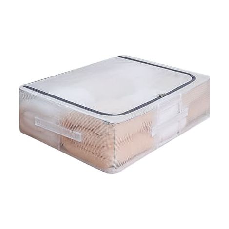 Transparent Nät Klädförvaring with Lock Stor Kapacitet Fuktsäker Förvaringslåda Underbäddstyp 30L 50x40x15cm 19.68x15.74x6in
