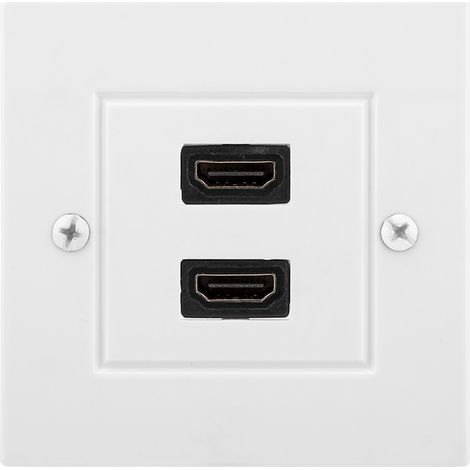 Weiße HDMI-Wanddose mit zwei Anschlüssen für Hotel, Büro und Zuhause – US-Standard