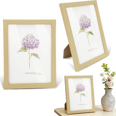 Cornice in legno naturale 15x20 cm, set da 3, stile bohémien caldo per decorare pareti o mensole, ideale per esporre foto, poster e souvenir in un interno contemporaneo. (1/5)