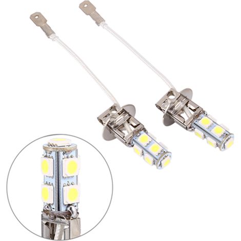Ampoules antibrouillard H3-5050-9SMD, lumière blanche, vendues par lot de 2. (1/5)