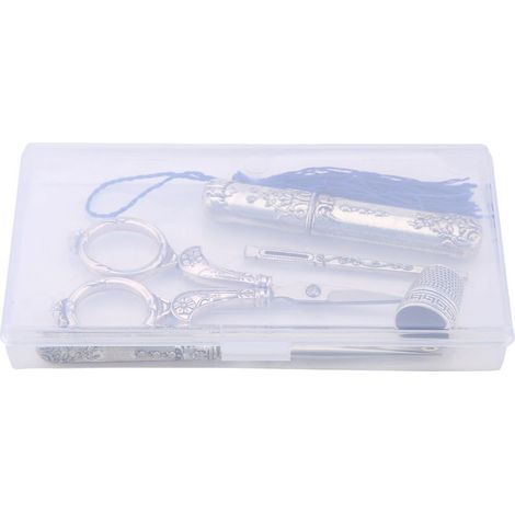 Set aus 5 Vintage-Nähscheren mit Nadeleinfädler und Fingerhut, antikes Stickwerkzeug (1/5)