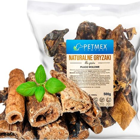 Delicadeza, masticable natural para perros: Pulmón de res Petmex, 500 g. (1/3)