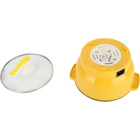 Cuisinière électrique multifonctionnelle, fondue électrique en acier inoxydable, petit appareil électroménager, ingrédients pour fondue à emporter, produit cadeau de supermarché, texte aléatoire, jaun (1/5)