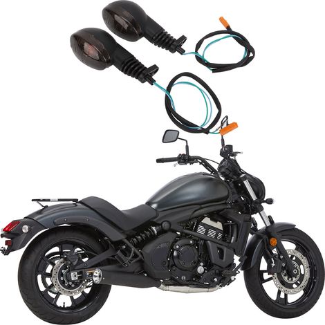 Paar linke und rechte Motorradblinker (wird paarweise verkauft) Kompatibel mit Kawasaki EX250R Ninja 08-18 KLX250SF VN650 (1/5)