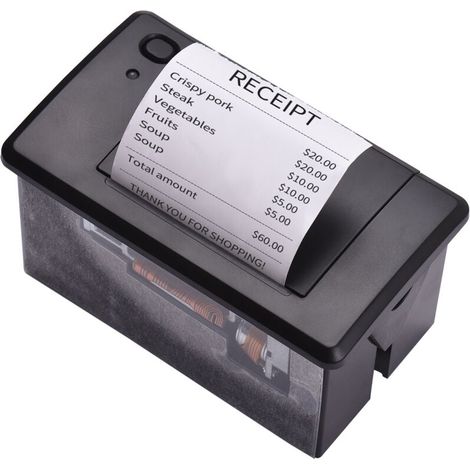 Imprimante de reçus thermique mini 58 mm intégrée avec module d'impression à faible bruit et interface série USB/RS232/TTL, prend en charge les commandes ESC/POS pour les terminaux en libre-service (1/3)