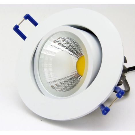 YMYNY Spot LED COB encastrable haute puissance 3 W, 5 W, 7 W, 12 W, 20 W, 30 W avec ailettes à ressort - Blanc froid - 3 W (1/3)