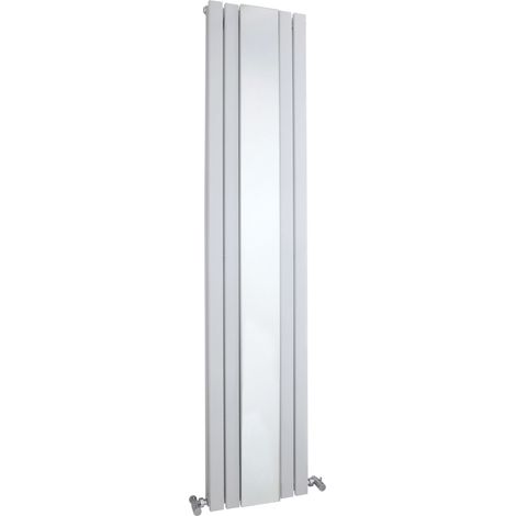 Balterley Edingale Square Vertical Double Panel Radiator with Mirror, 1800mm x 354mm - Satin White