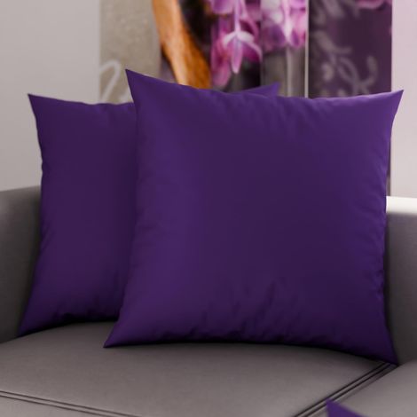 Lot de 2 Taies d'oreiller de Lit 35x35 cm, Housses de Coussin Unies Couleur Violet, Taie Oreiller 100% Microfibre Hypoallergénique, Fabriqué en Italie (1/3)
