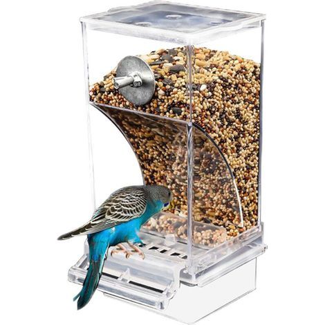 Automatischer Vogelfutterspender, spritzwassergeschützt, Käfigzubehör, Futterbehälter für Wellensittiche, Kanarienvögel, Nymphensittiche, Finken (1/5)