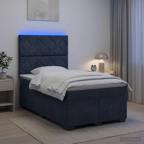 Cama box spring con colchón Gris oscuro 120 x 200 cm Terciopelo (1/5)