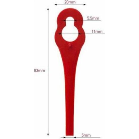 Lot de 100 Lames en Plastique de Rechange pour Coupe-Bordure Florabest LIDL FRTA 20 A1, FAT 18B3, FRT18A.