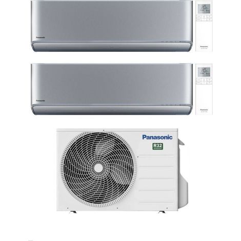 Climatiseur Panasonic Dual Split Etherea Silver 9+12 avec CU-2Z41TBE Inverter R-32 Wi-Fi Classe A++
