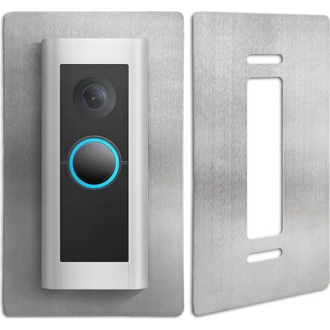 Plaque Murale en Acier Inoxydable pour Ring Video Doorbell Pro 1 et Pro 2, Plaque de Montage pour Sonnette Vidéo, Cache Ancien Trou de Sonnette, Support Installation Propre pour Entrée de Maison