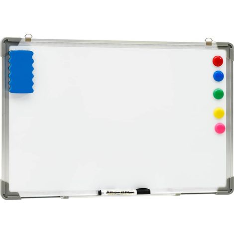 Maison Exclusive - Lavagna Magnetica Bianca Cancellabile a Secco 60x40 cm Acciaio (1/5)