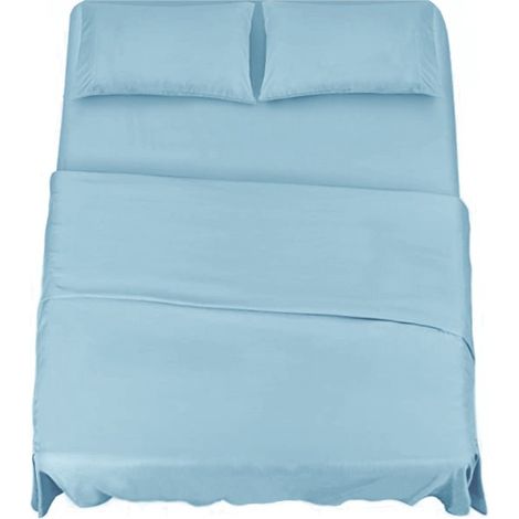 KLULK Set Lenzuola Completo Letto Matrimoniale Cielo, Lenzuolo Sotto Con Angoli + Lenzuolo Sopra + 2 Federe (1/5)