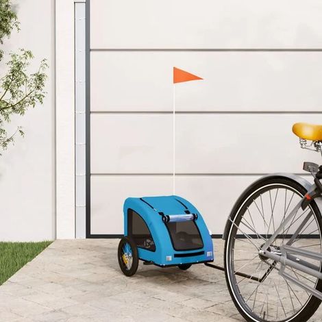 Remorque à vélo bleue pour animaux de compagnie (1/4)