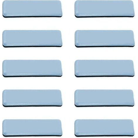 Glissière Pour Meuble - Autocollante En Ptfe - Rectangulaire - Pour Sol Carrelé Parquet Lino Moquette - Lot De 10 Pièces (1/5)