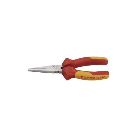 Pince Langbeck Longueur totale 160 mm Pince chromée, plate VDE Poignées multicomposants TECWERK (1/4)