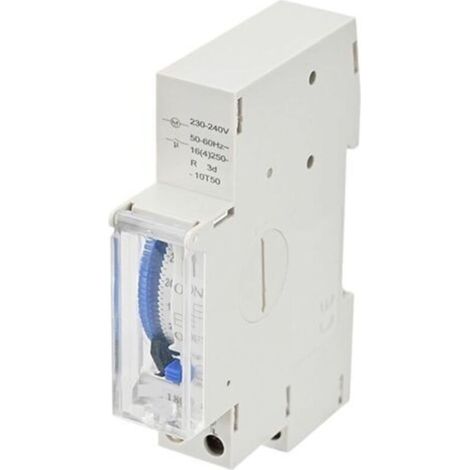 SUL180A Relè interruttore temporizzatore meccanico 24 ore su guida DIN Analogico Timer elettrico programmabile Batteria 220V 16A