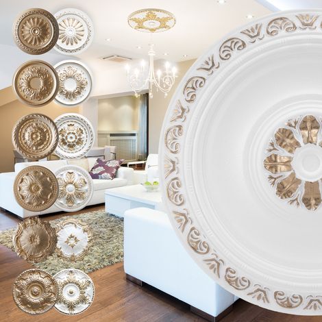 Rosone in polistirolo - decorazione interna, stucco per soffitti EPS - oro: R-20 - Ø 40 cm, oro