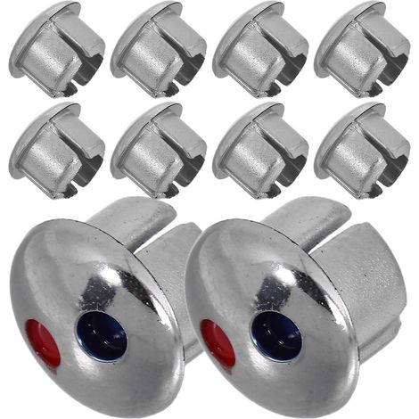 10 Pièces Bouchons de Robinet Abs Argentés (1/5)