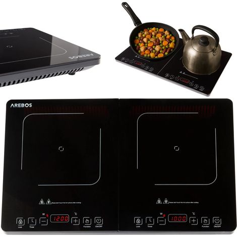 AREBOS Induktionskochplatte 3500W Induktion Kochfeld Doppel Herdplatte 2 Platten (1/5)