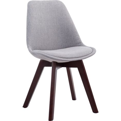 Chaise de salle à manger robuste en cadre en bois et tissu couvrant diverses couleurs colore : Gris (1/5)
