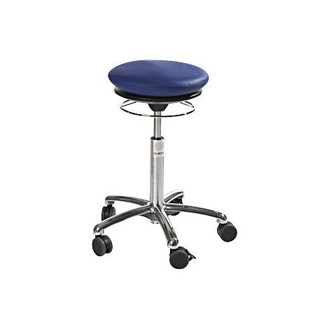 Taburete con asiento de colchón neumático  tapizado de piel