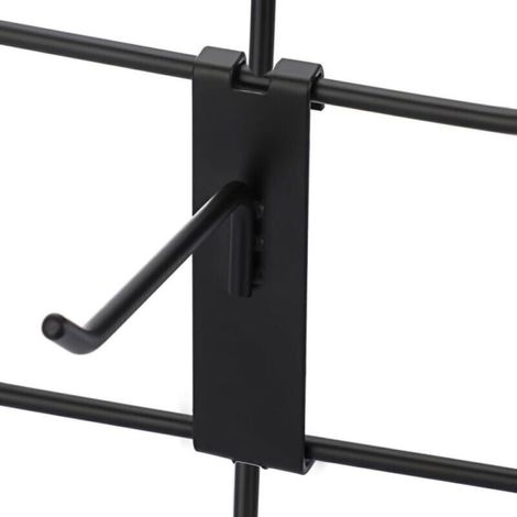 Lot de 15 crochets métalliques de 10 cm pour plaques grillagées, crochets crantés commerciaux pour magasins, garages, expositions et ateliers (1/4)