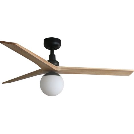 Faro Klim Ventilateur de plafond moyen à 3 pales, noir mat, pin, avec éclairage 1x E27, système intelligent Tuya (1/3)