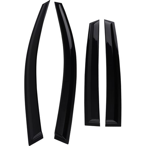 Rain Guard Shields for VW POLO MK5 09-17 Outside Mount Black Window Guards 4PC (1/5)