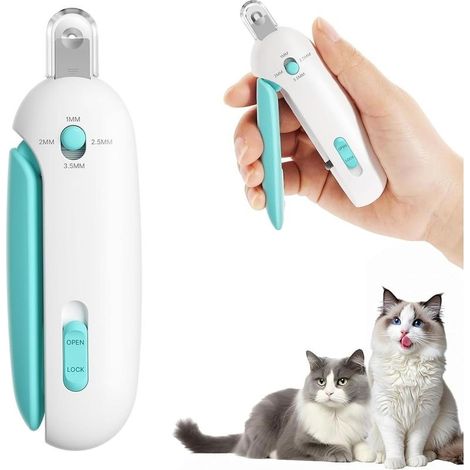 (Bleu)Coupe Griffes Chat avec Trou 3 Tailles Réglable Lime à Ongles Cachée Sûr Anti éclaboussures Coupe Ongle Chat pour Chatsons Chats Intérieurs Toilettage Maison (1/5)