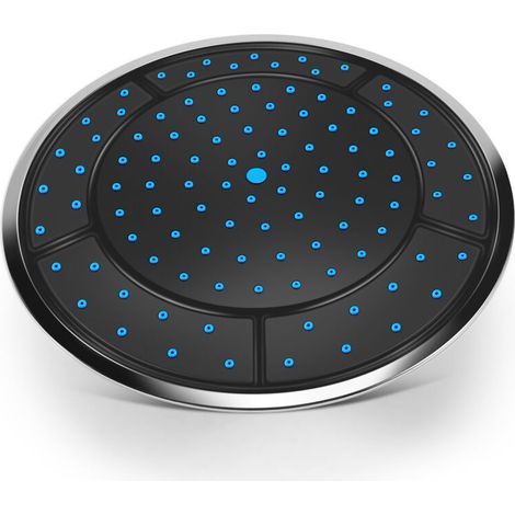 1 unidad de ducha redonda de plástico con sistema de lluvia de 25 cm, accesorios para cabina, cabezal de boquilla para techo de dormitorio.