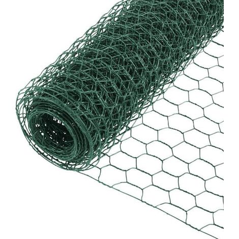 Fil De Fer Hexagonal - Maille 16mm Revêtu Pvc Vert - Pour Clture Jardin Et Poulailler - Rouleau 3m X 40cm (1/5)