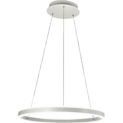 Suspension LED Palau 60W 3000K Dimmable d.60cm Blanc Design Moderne en Métal et Méthacrylate