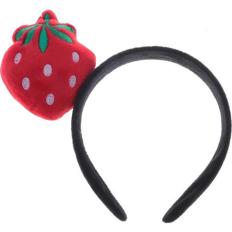 Bandeau en peluche à motif de fruits, accessoire de coiffure frais pour fêtes et cosplay (Fraise)-14.00X13.00X2.70CM