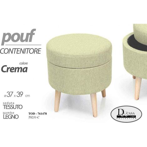 Pouf mit rundem Sahnebehälter cm 37 x 39 h