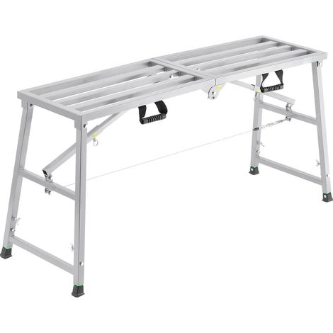 Klappbare Arbeitsplattform aus legiertem Stahl, 4-fach höhenverstellbar, tragbare Trittleiter, 360 kg Tragkraft, rutschfeste Füße, Malerhocker, Reinigungsfunktion (1/5)