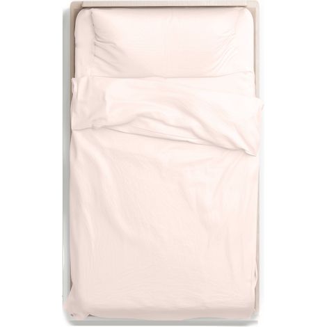 KLULK Parure Copripiumino Percalle Un Posto E Mezzo Rosa Cipria, Sacco 205 X 205 + 80 Cm, 1 Federa 52 X 82 cm, Made In Italy (1/5)