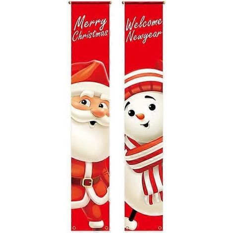 Bannière de Noël, guirlande « Joyeux Noël », décoration murale de porche, compatible avec la décoration intérieure et extérieure de la maison et du porche. (1/5)