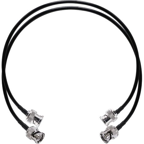 Câble de raccordement BNC mâle à RG58 coaxial radio CB 50 ohms faible perte 20 pouces (50 cm) d'extension d'antenne Wifi pour antenne Paquet 2, Black (1/5)