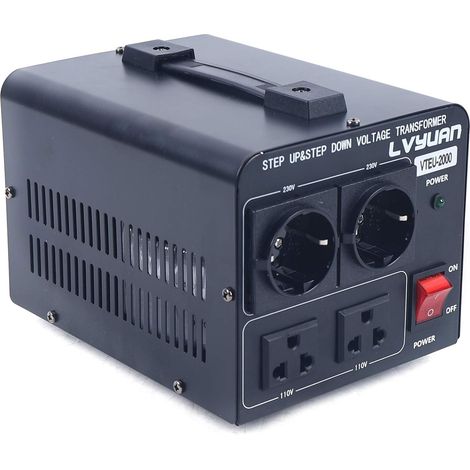 Convertisseur de tension portable convertisseur de tension universel 1000 W ascenseur 110 V / 230 V câble AC, peut être utilisé pour convertir des appareils électriques de différentes tensions (1/5)