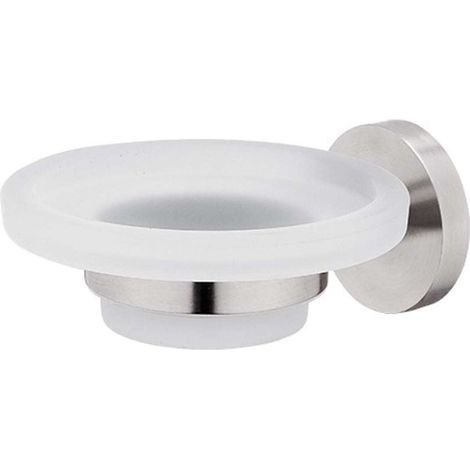 Nimco Unix - Dispensador de jabón con soporte, cristal esmerilado/acero inoxidable tallado UNM 13059W-10