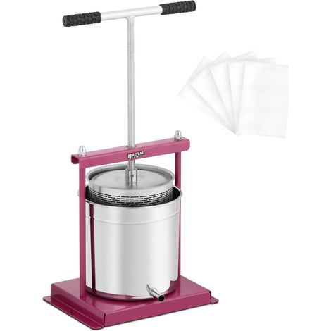 Pressoir à fruit inox / fer 12 litres 5 étamines pour pressoir incluses acier inoxydable acier fer rouge argenté (1/5)