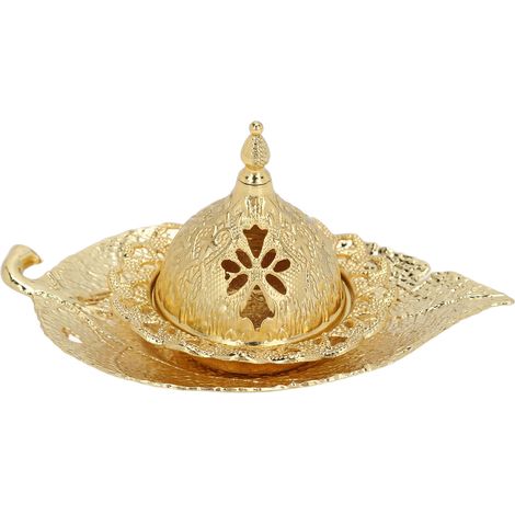 Brûle-encens en métal en forme de feuille, porte-encens à main apaisant, plateau pour bâtons d'encens, accessoire de relaxation, 1 pièce. (1/5)