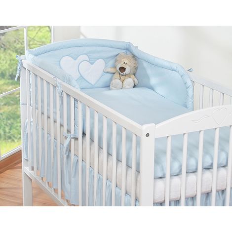 Juego de ropa de cama de 3 piezas 120x90 - Corazones azules (1/2)