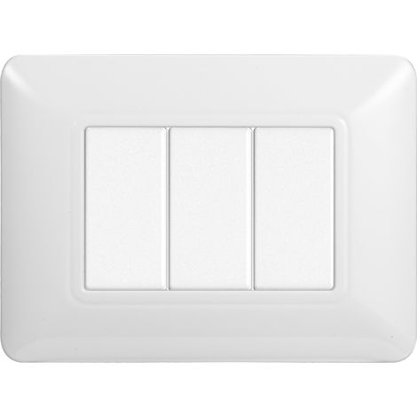 ETTROIT PLACCA PLASTICA 3P BIANCA compatibile matix bticino MT83301