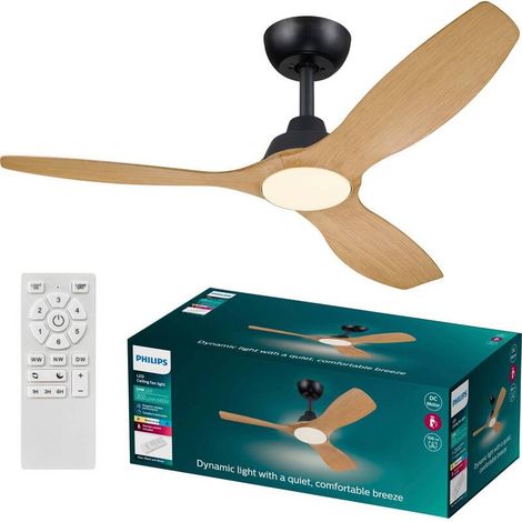 [GEBRAUCHT] B-Ware Philips Ventilator Deckenventilator LED Lüfter Olas holz schwarz Fernbedienung (1/2)