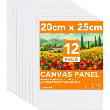 20cm x 25cm (8" x 10") Panneau de toile de 3 mm, paquet de 10