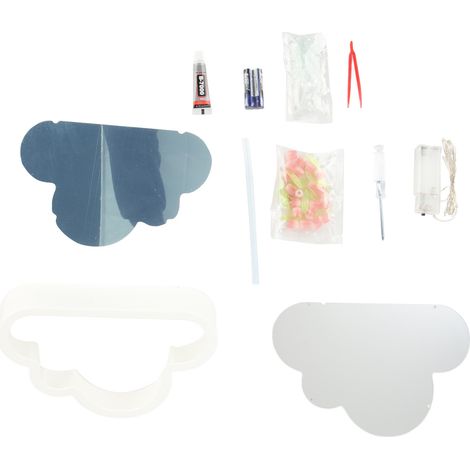Lampe de nuit tulipe nuage DIY miroir fleur lampe de table mini décoration de chambre rose clair (1/5)